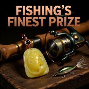 Big & Chunky Yellow Fish Pendant! Bass Fishing Girl! Lake Fishing! Angling!